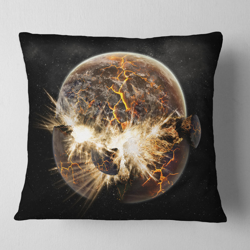 Earth Apocalypse - Abstract Printed Pillow, 16" x 16", Throw Pillow