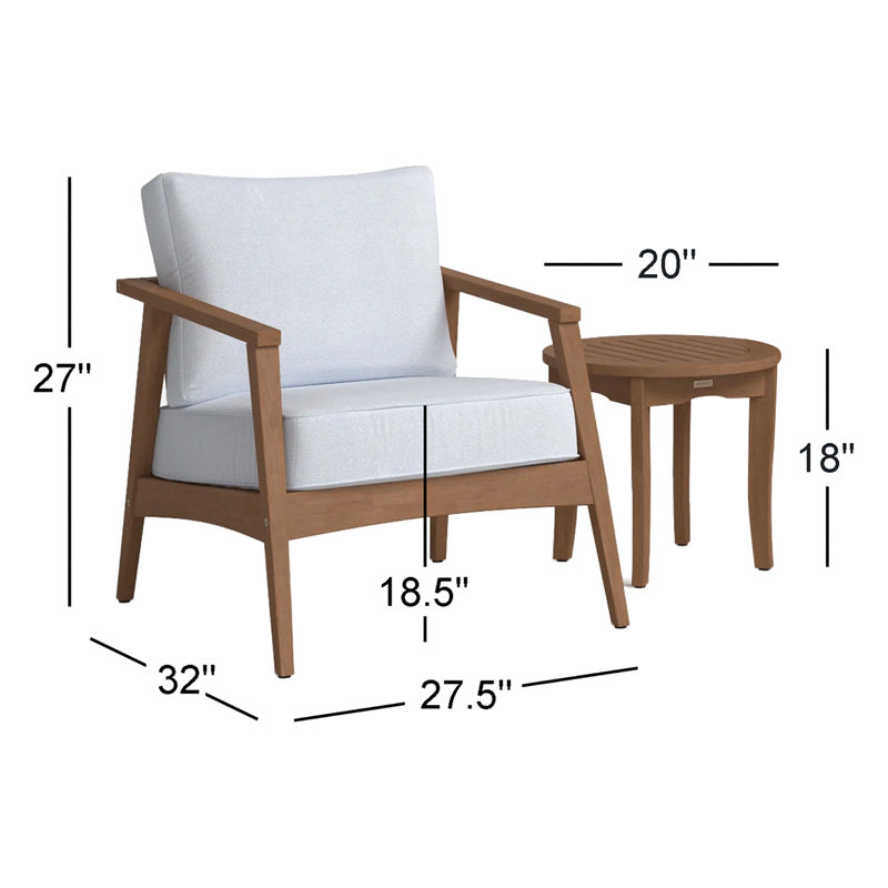 Ensemble de conversation à assise profonde avec coussins Akiva