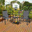 Outdoor Texteline Stackable Dining Chairs with Backrest and Armrests-110278032
