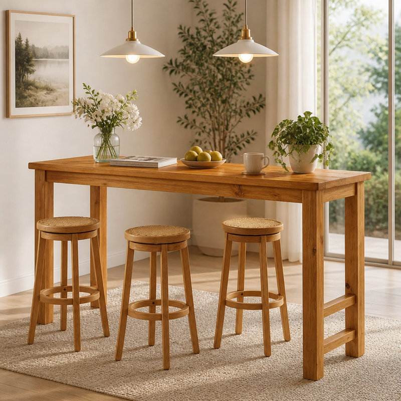 with Solid Wood Base Dining Table