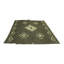 Tapis vert / ivoire en laine noué à la main de conception unique 8 pi 3 po x 11 pi 1 po Alverson