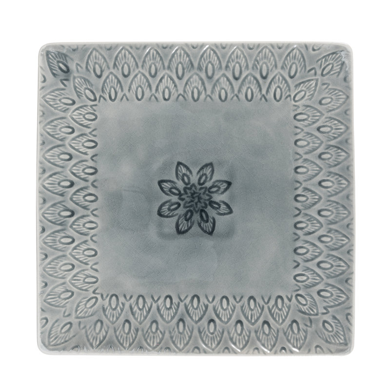 Plateau de service carré 11,5 po Peacock, Gris