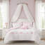 Ensemble de literie rose pour lit double/queen, couette en microfibre à motif floral et nœud papillon pour chambre à coucher