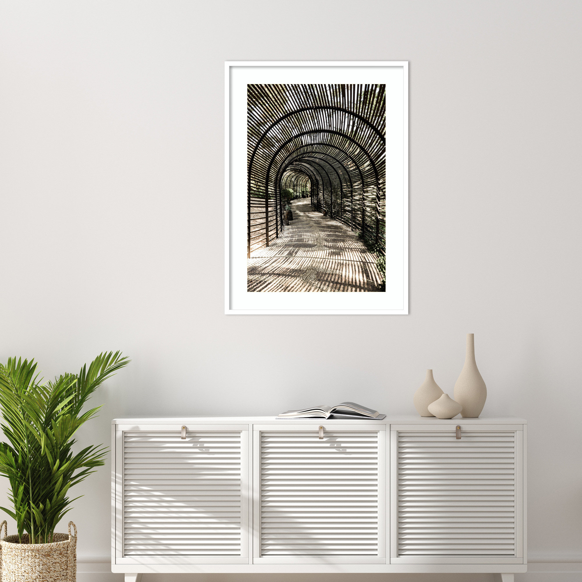Shadow Garden by Shot by Clint Wood Framed Wall Art Print, 41" H x 30" W, White 