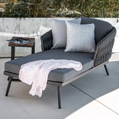 Priya Pair of Sunloungers in Charcoal