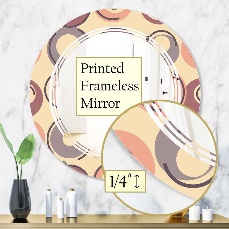 Miroir mural moderne sans cadre à motif géométrique Triple C, H 31,5 po x l 31,5 po