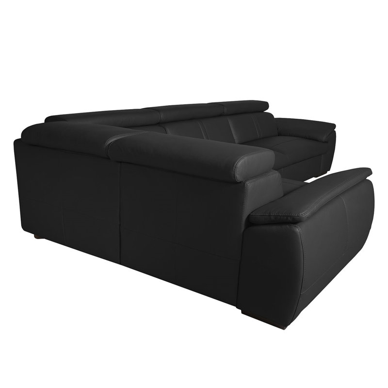 Eea 4 Seater Corner Sofa , Left Hand Facing, Black