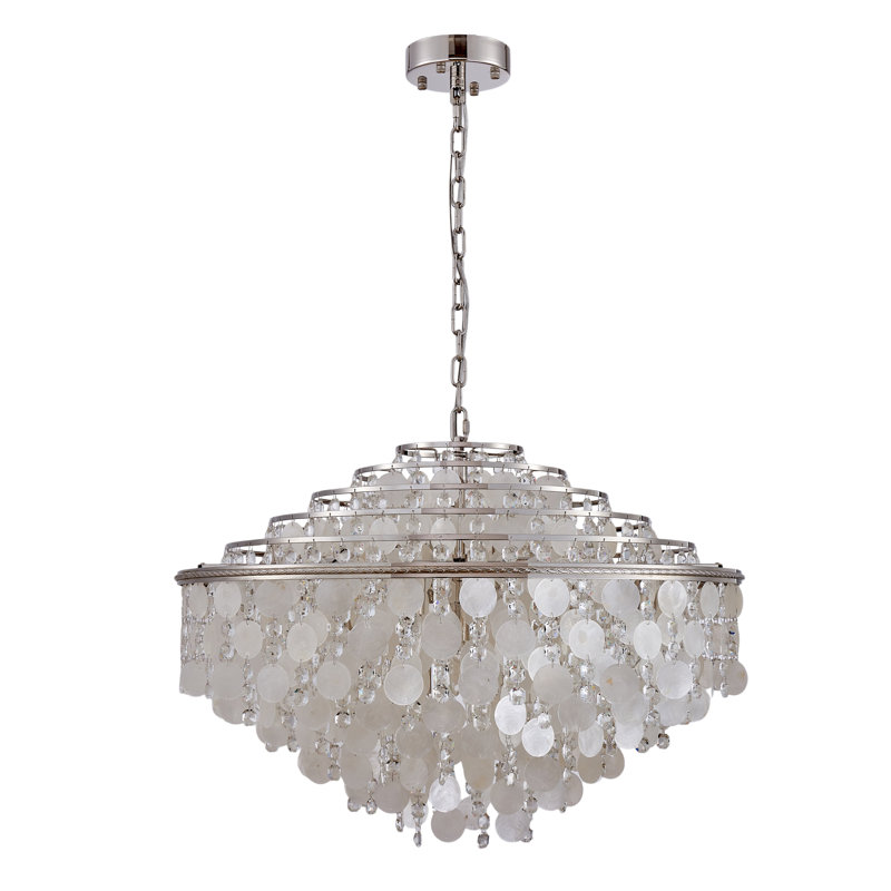Lustre à 6 niveaux Avara - Nickel poli, 6 niveaux, H 22,25 po x l 32,75 po x P 32,75 po