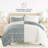 8-Piece Reversible Bedding Bundle - Patterned Duvet Cover, Comforter Insert and Solid Sheet Set-99311796-99311797