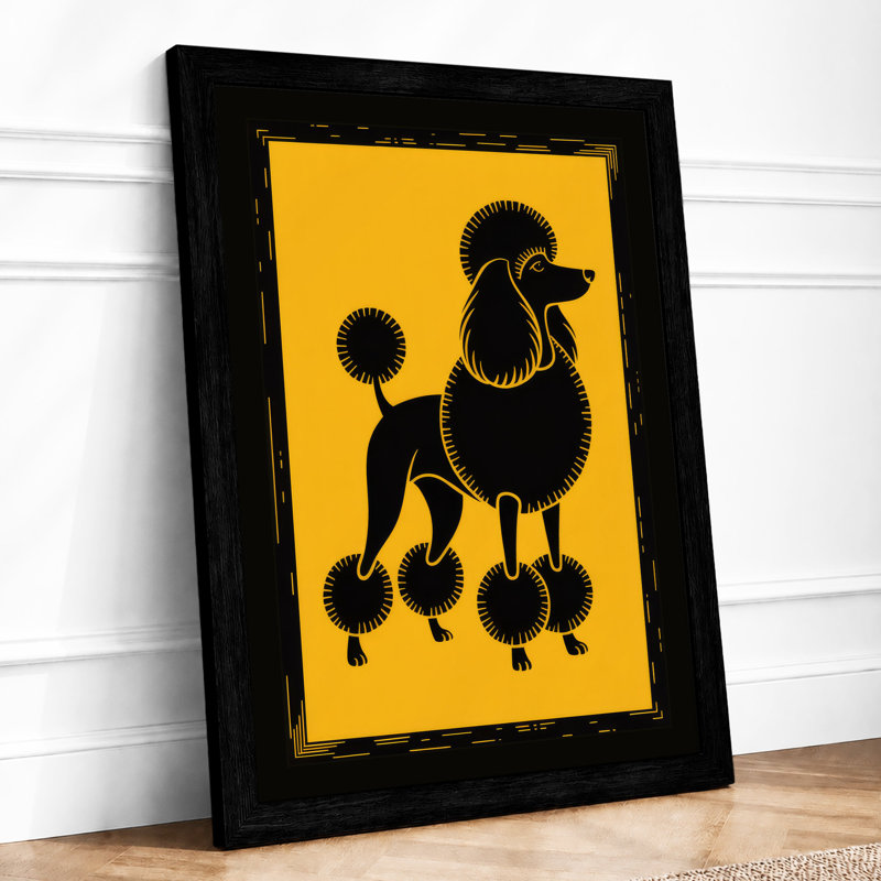 Poodle in Profile Retro - Framed Print, A1 - 84.1 x 59.4 cm, Black