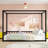 Sunshade Floor Bed, Iron Double-Size Bed Frame, Modern Low-Profile Double-Size Bed, Equipped With Fence-Style Guardrails, Black Series-203187700