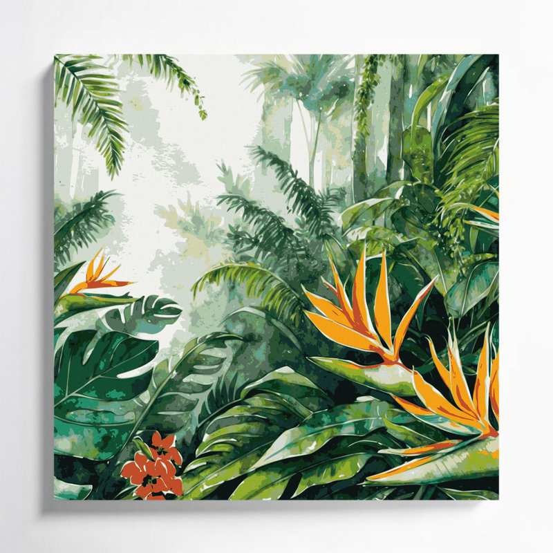 Art mural sur toile vert forêt hawaïenne, H 8 po x l 8 po