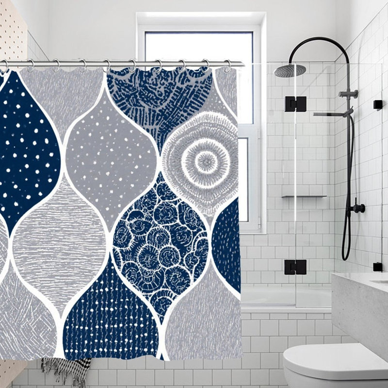 Rideaux de douche bleu-gris, 71 x 71