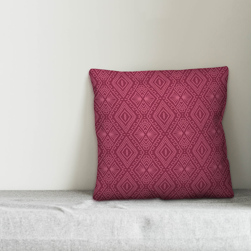 Tribal Geometric Pillow Cover, 16" x 16", Purple