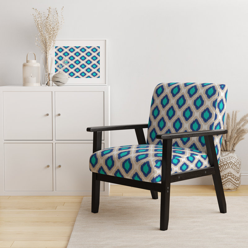 Fauteuil d'appoint rembourré à motif Ikat Ogee