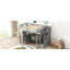  Lit mezzanine double avec bureau, tablettes de présentation, deux compartiments de rangement et escalier, gris-1527710071