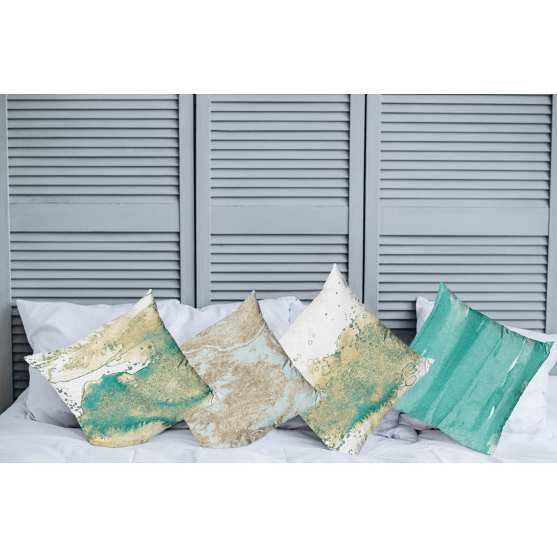 Housse de coussin Moncalieri, 16 po x 16 po, Beige écume de mer foncé