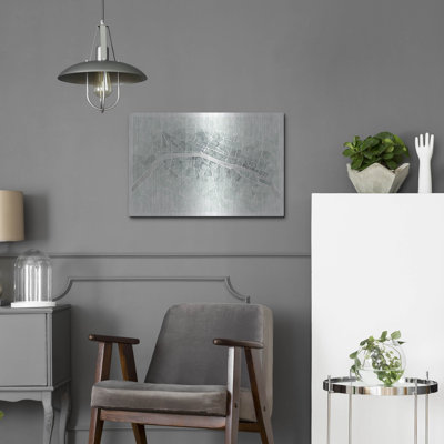 'Watercolor Wanderlust Paris Mint' by Laura Marshall Metal Wall Art