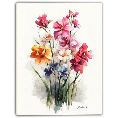 "Joyful Garden" - Art mural sur toile aquarelle