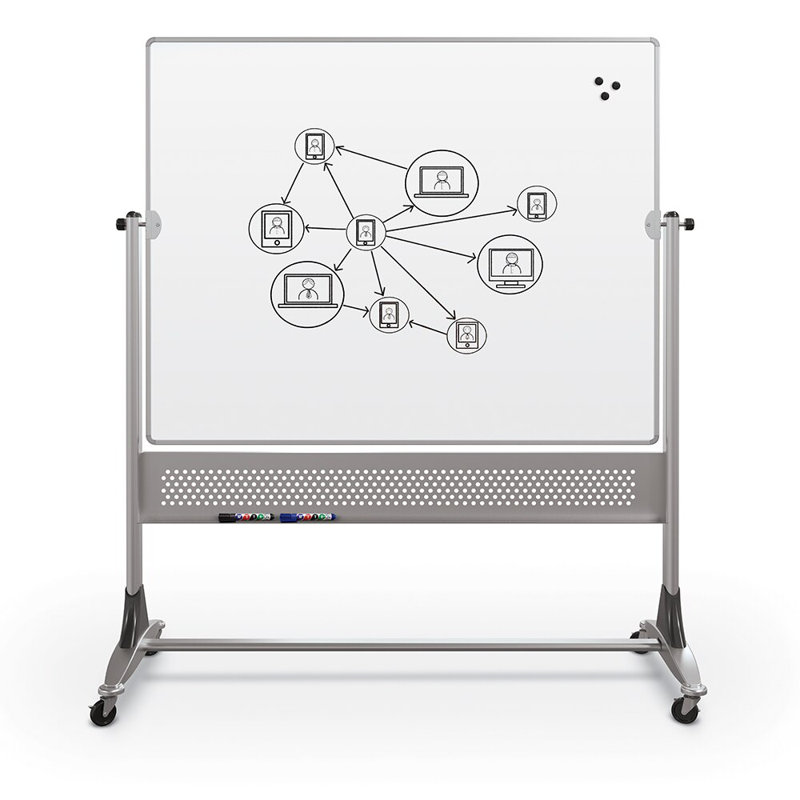 Tableau de bord réversible 4 pi x 8 pi platine, Acier porcelaine des deux côtés
