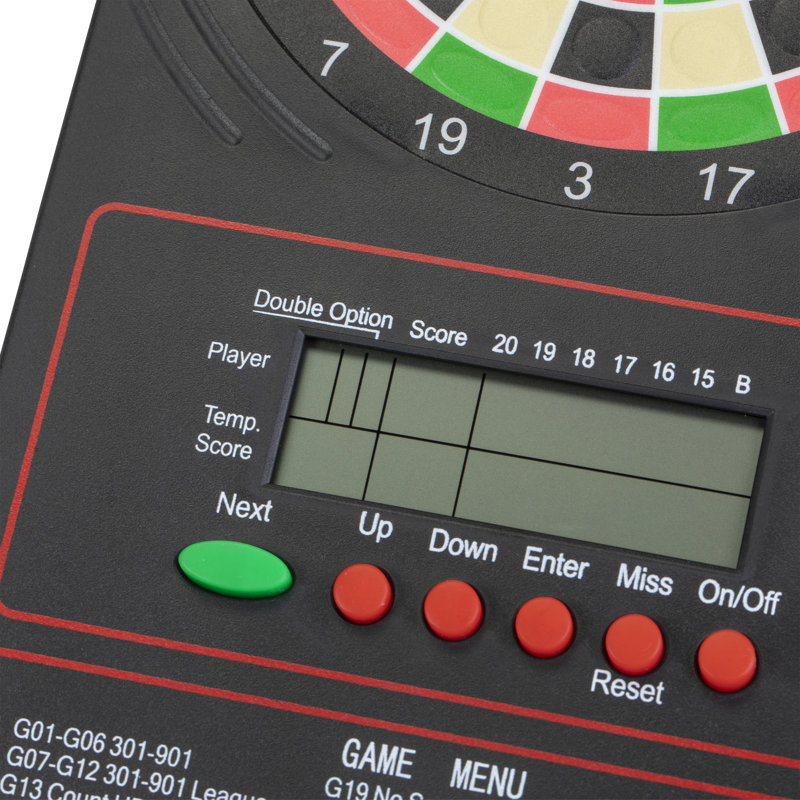 Le marqueur électronique de fléchettes Accudart Lcd touche jusqu'à 18 types de jeu pour 8 joueurs