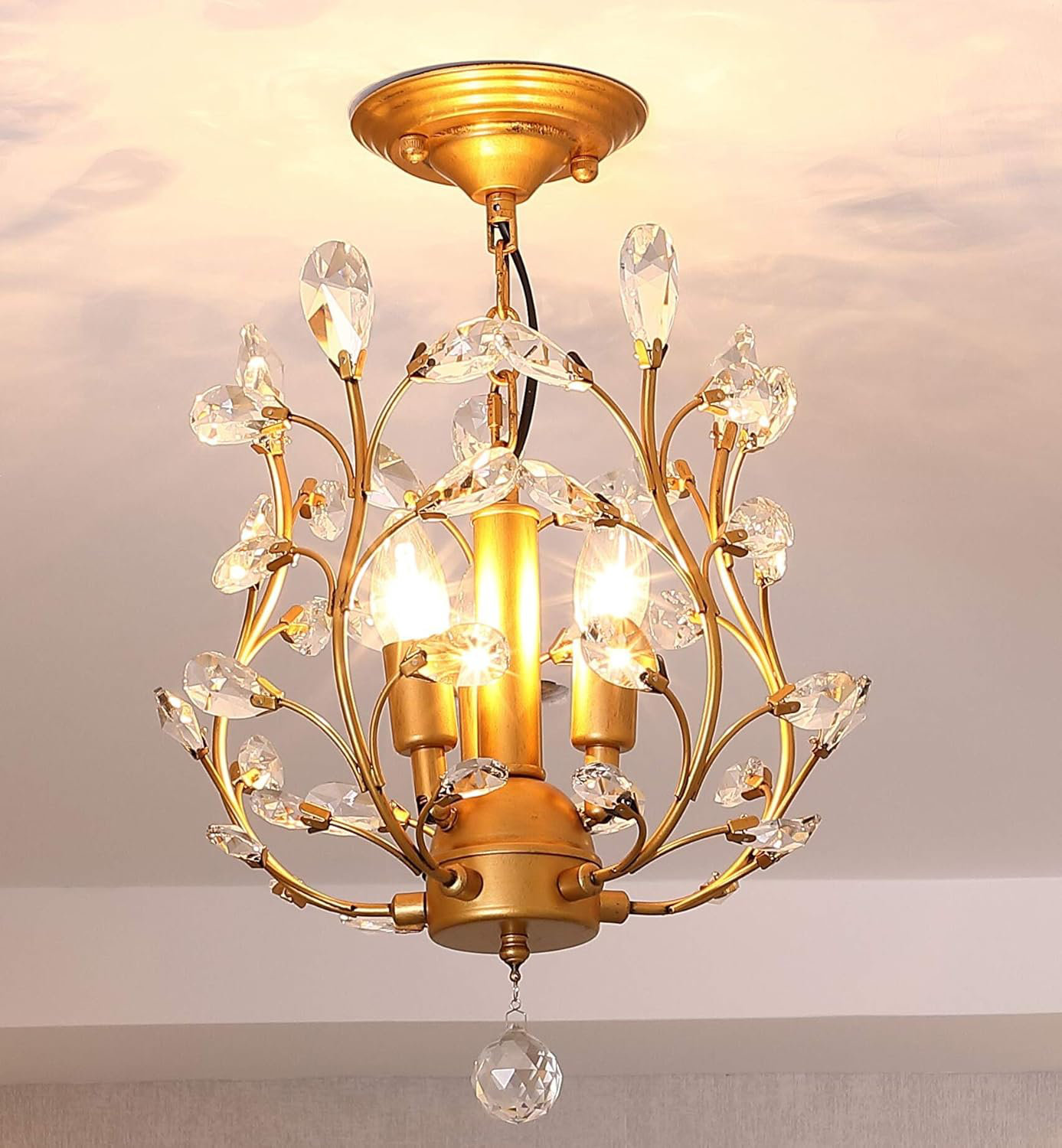 House of Hampton® Garwarm Crystal Chandelier Ceiling Light Fixture With ...