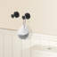 2 Pieces Knob Round Base Wall-Mount Robe/Towel Hook In Matte Black