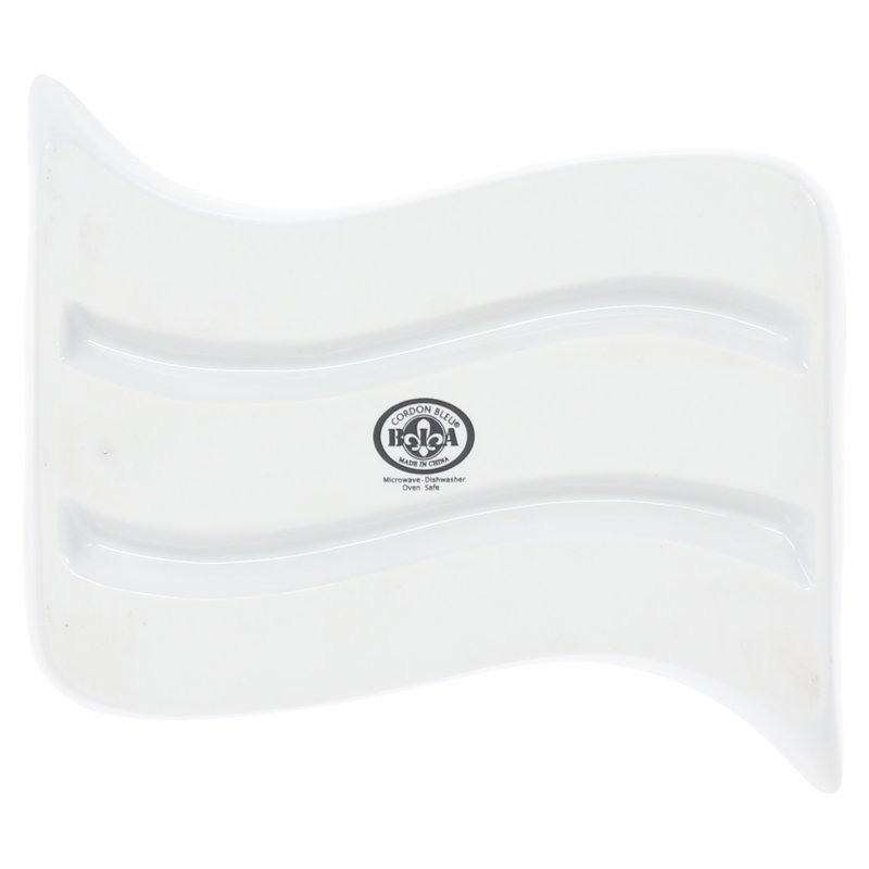 White Ceramic Wavy 3-Ounce Serving Dish