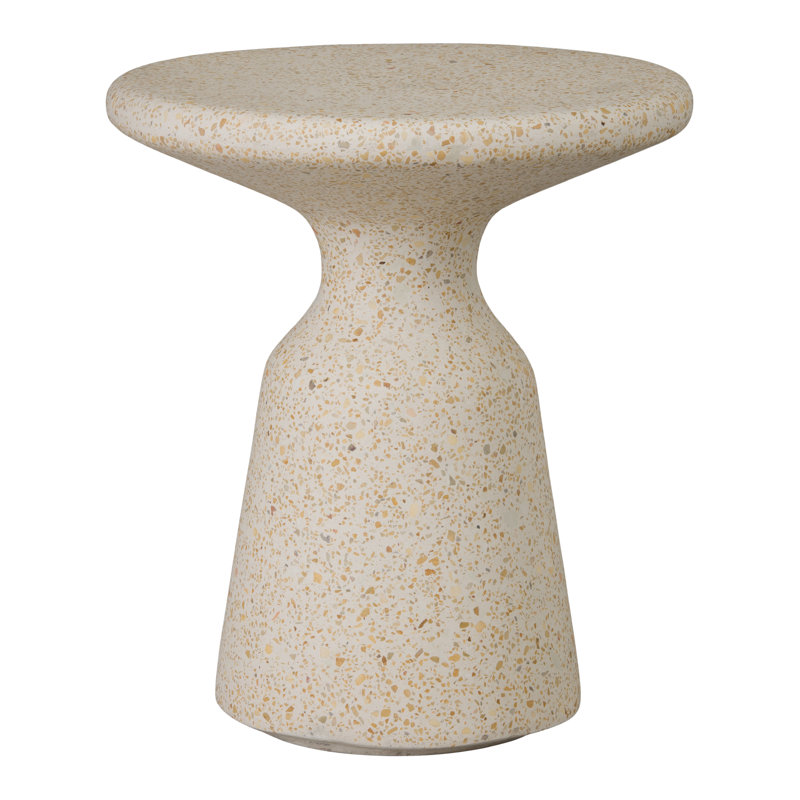 Mince tabouret de champignon / TBL, noir terrazo 17,5 po x 20 po, Jaune