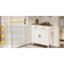 Armoire de rangement de cuisine en blanc moderne - Buffet à 2 tiroirs et portes pour le salon, la salle à manger et la salle à manger pouvant accueillir plusieurs articles saisonniers avec cafetière-969332021