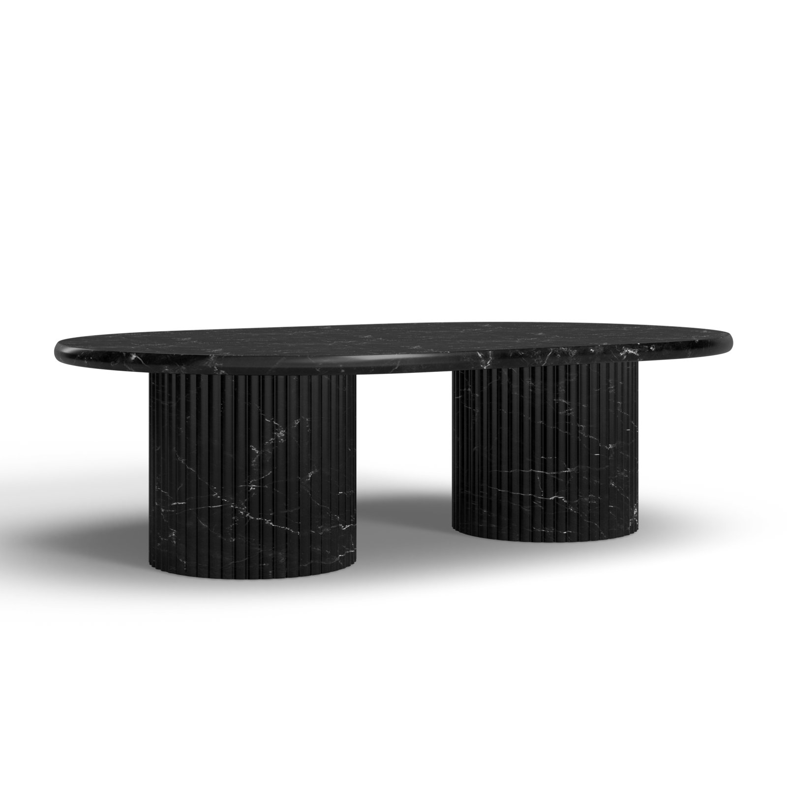 Verbana Single Coffee Table, Black Scalloped