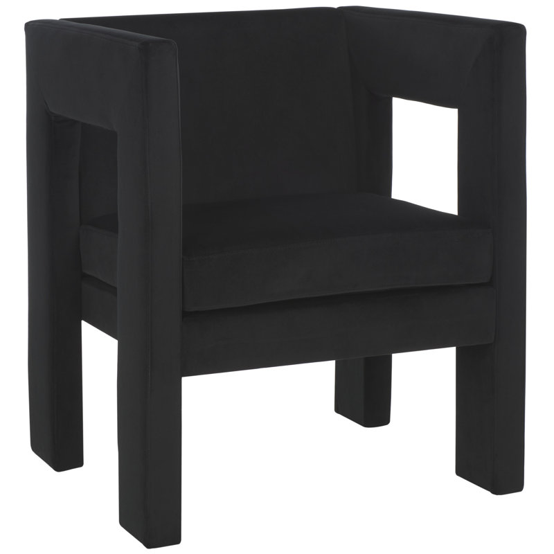 Shikha Velvet Armchair, Black