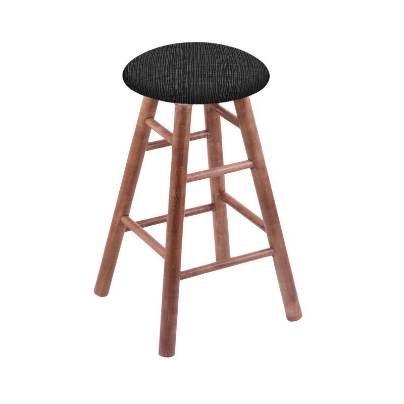 Swivel 24" Bar Stool, Medium Maple, Graph Coal, Counter Stool (24" Seat Height)