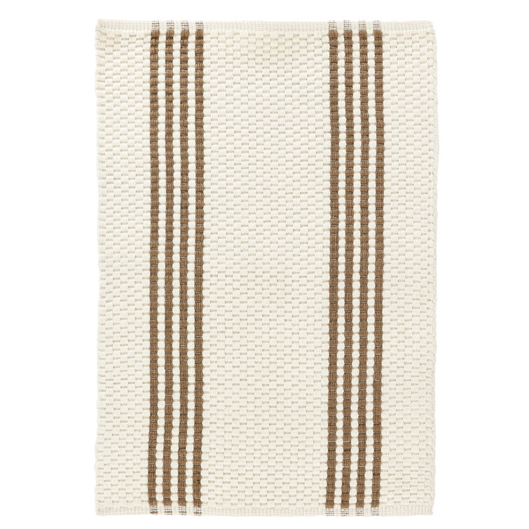 Sorrento 2x3 Handwoven Performance Stripe Ivory Fabric Rug