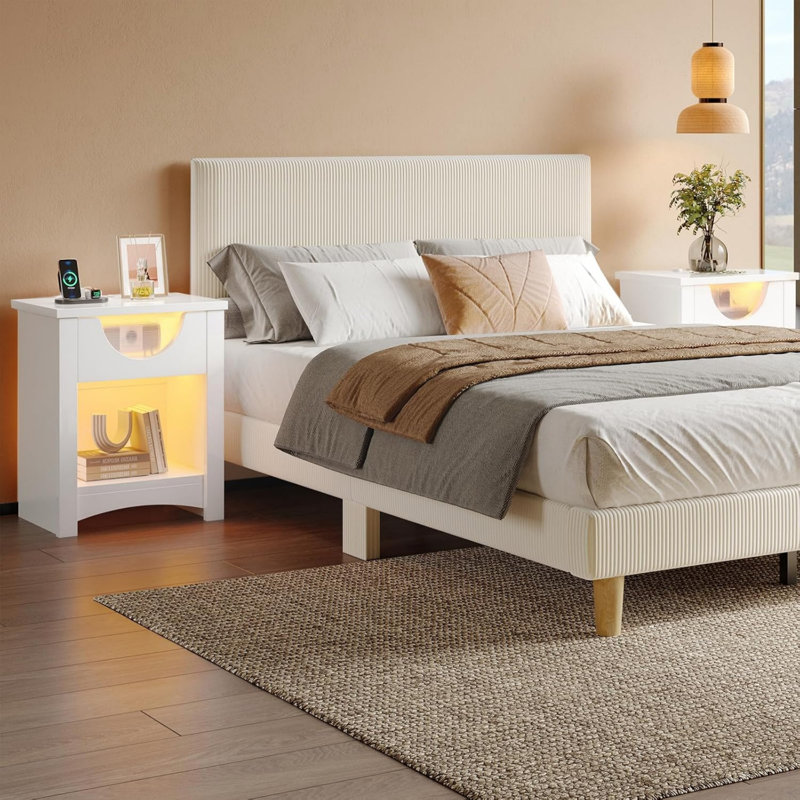 48cm W Manufactured Wood Bedside Table