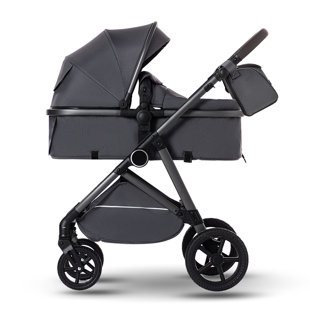 Baby Stroller 2-in-1, Reversible Seat High Landscape Pram for Newborn to Toddler, Foldable Infant Stroller, Adjustable Canopy, Includes Diaper Bag & Foot Cover, 0-36 Months