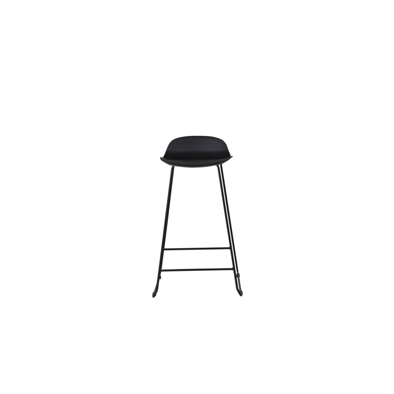 Anjuma Counter Stool with Metal Frame, Black