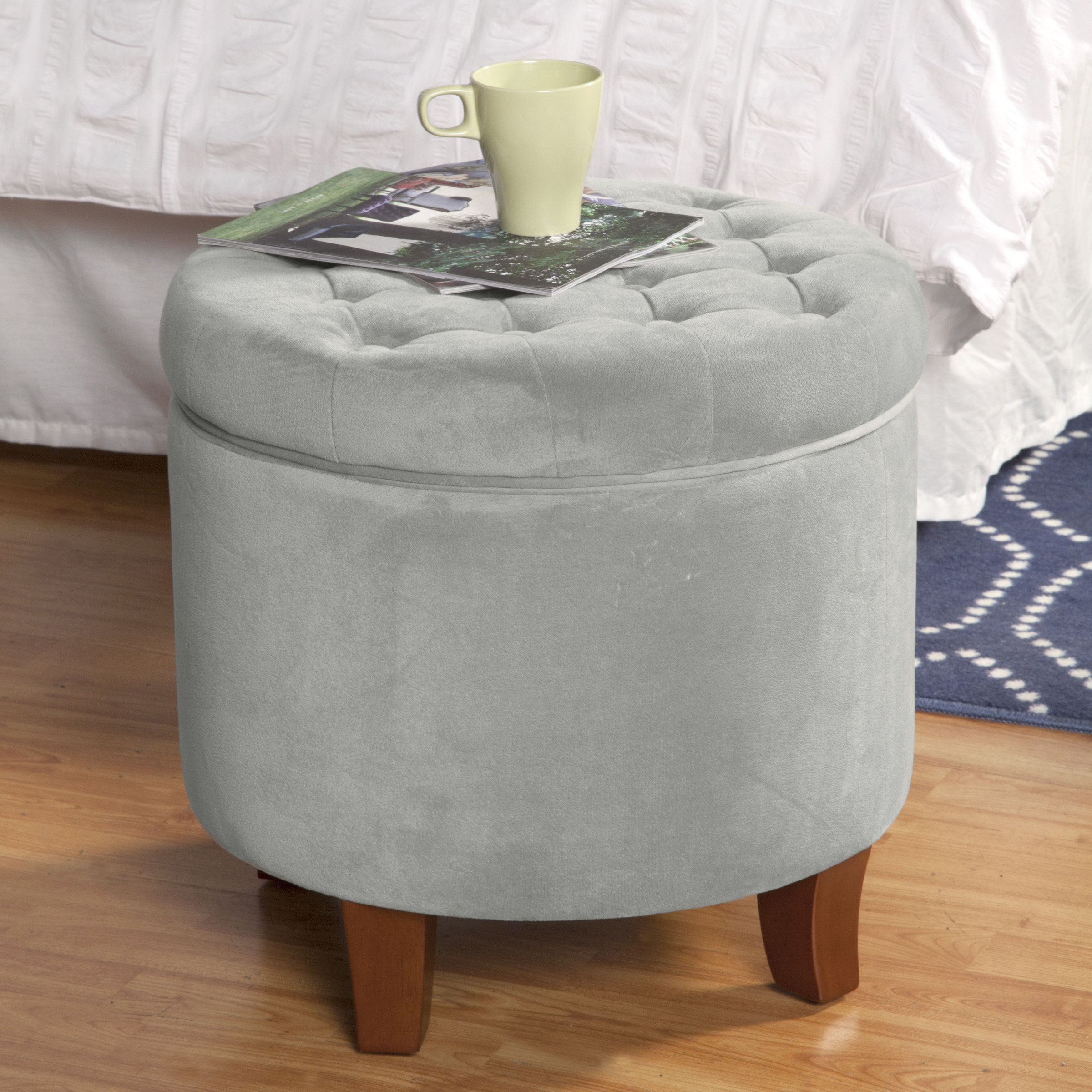 Gracie Oaks Paymar 19" Wide Tufted Round Storage Ottoman & Reviews ...