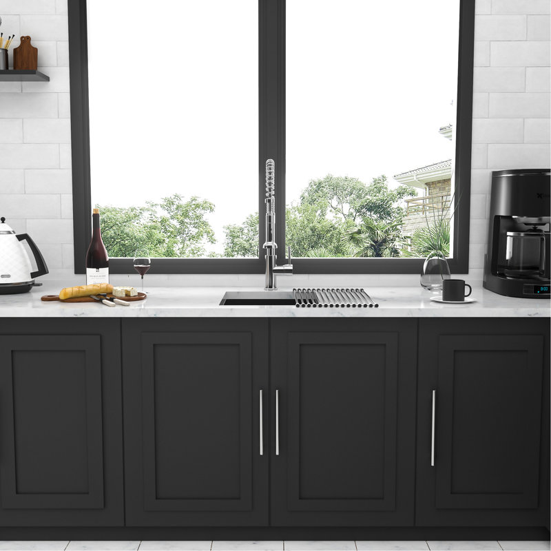 Gunmetal Black Kitchen Basin 15"X17"X10", 16 Gauge Stainless Steel, Fingerprint-, X-Shaped Water Guide For Smooth Flow 15X17x10 Inch Sink, 16G Water- Coating, Fits 18" Cabinet, 3.5" Drain Opening