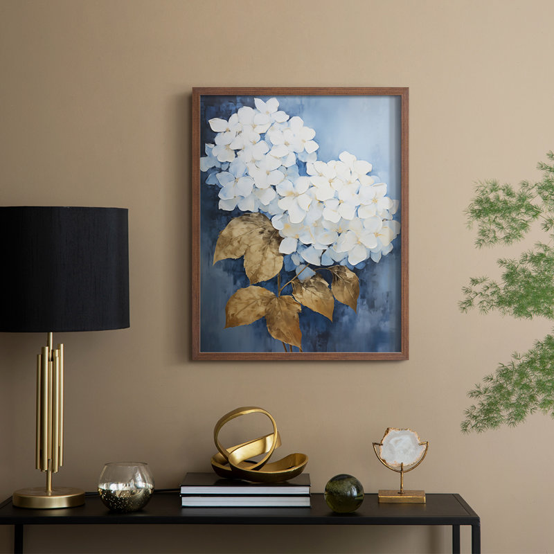 FLORAL Series CXLIII Framed Print - Solid Wood, 11" H x 9" W, Walnut