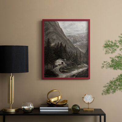 Reproduction encadrée vintage en bois massif Cxxxvi