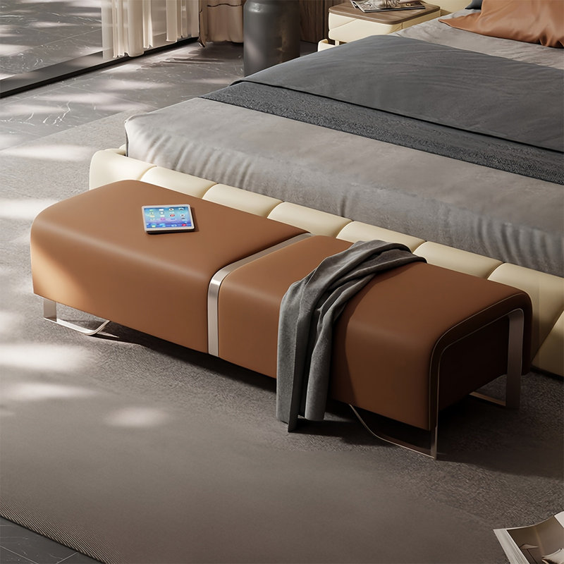 Banc de rangement Seretha, Brun, H 16,92 po x l 70,86 po x P 17,71 po