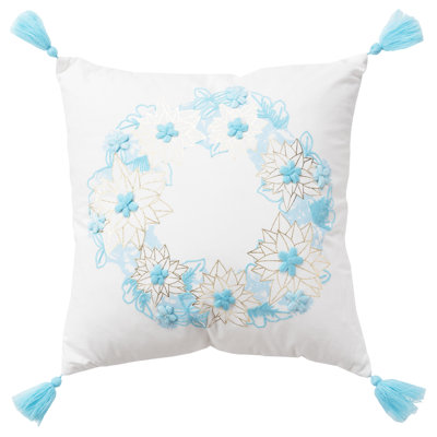 Embroidered Cotton Throw Pillow