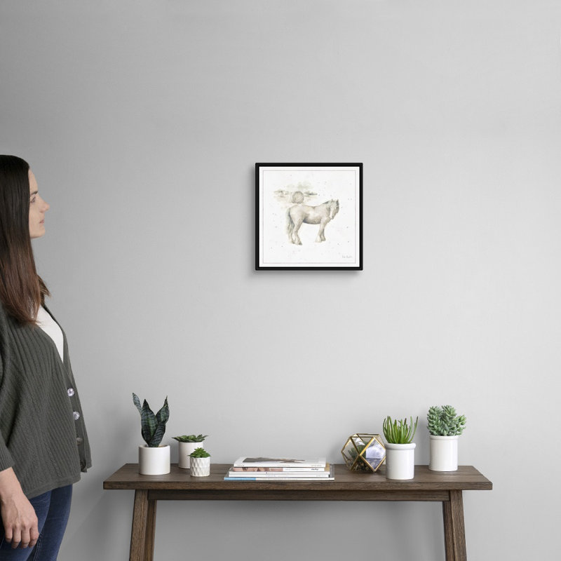 «Farm Friends», art mural neutre sur toile, H 14 po x l 14 po x P 2 po, Toile avec cadre noir