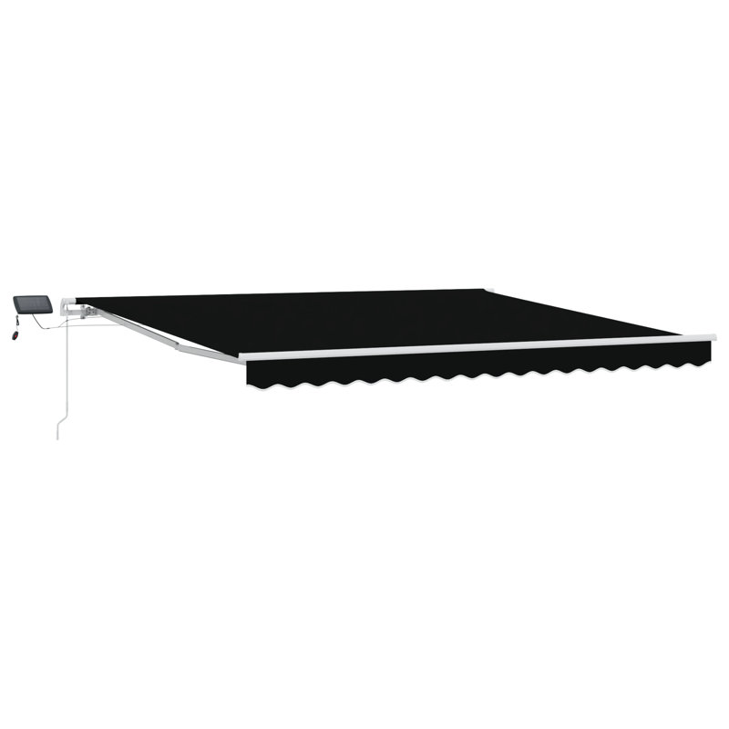 Brayden Studio Fabric Cover Retractable Patio Awning, Black, 400 cm W x 300 cm D