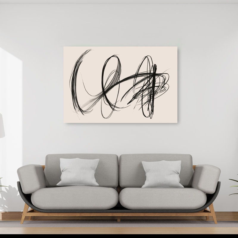 Abstrait noir abstrait abstrait "Bold", art mural contemporain, H 40 po x l 60 po