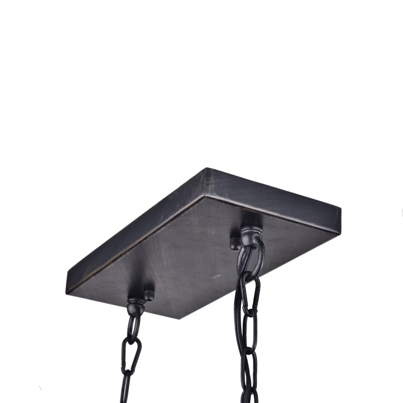 Luminaire suspendu linéaire pour îlot de cuisine à 8 lumières Chantz, Noir