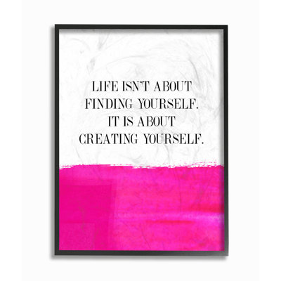 Art mural sur toile, "Life is about créant vous-même" par House of Lulu