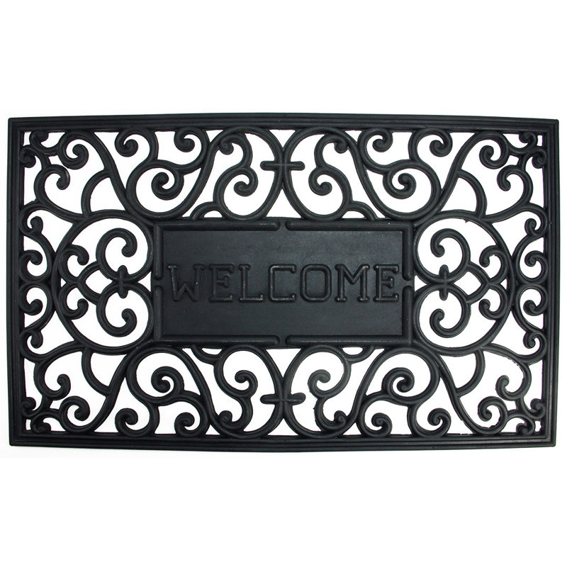 Paillasson noir "Welcome" 18 "x 30"