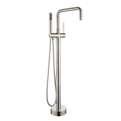 Robinet de baignoire sur pied à poignée simple avec douche à main Rainlex